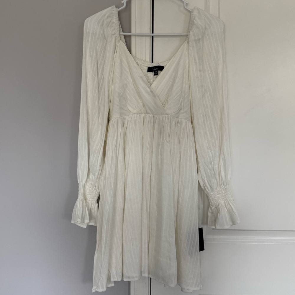 Lulus Embroidered Long Sleeve Mini Dress